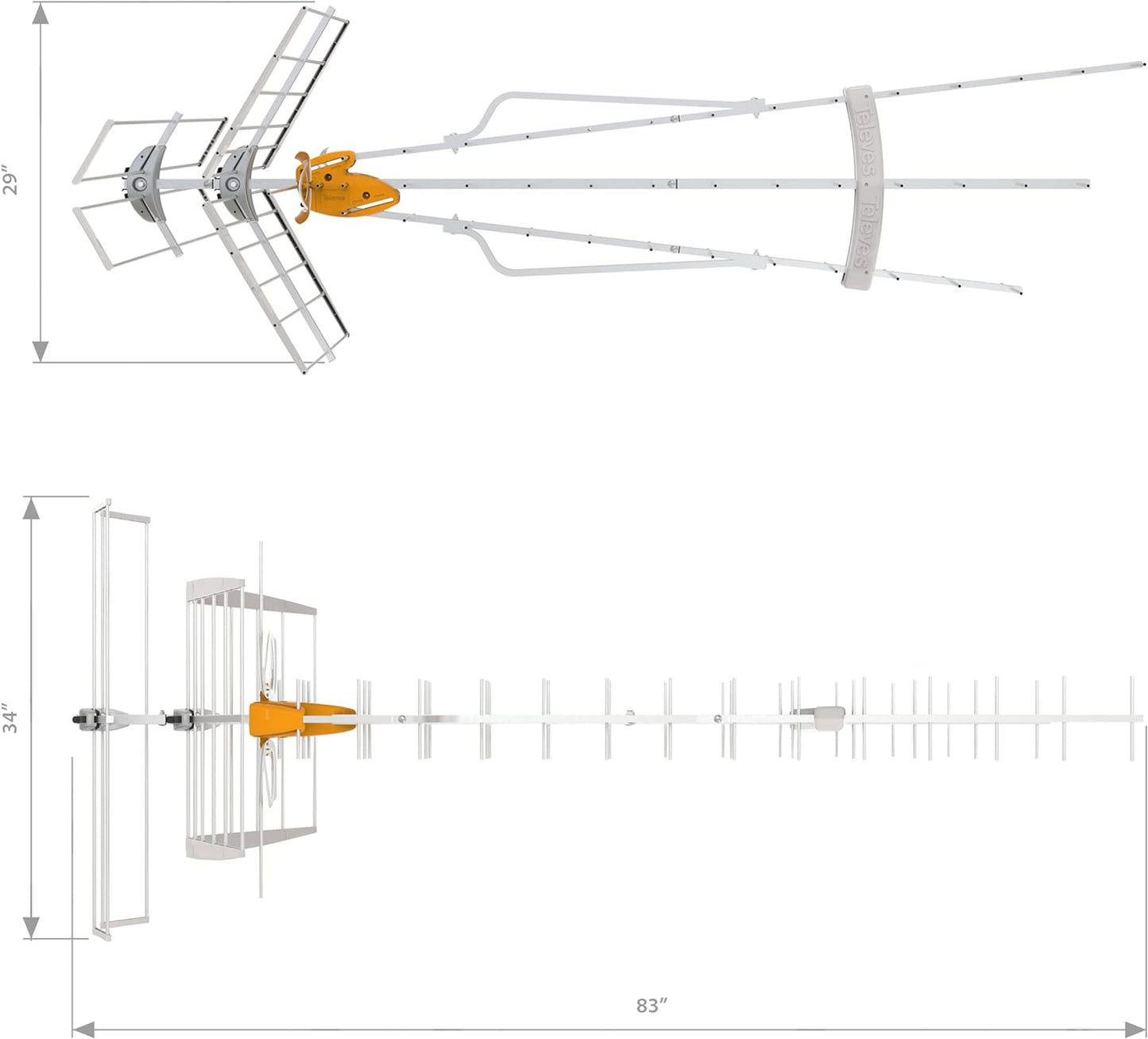 Televes 149884 DATBOSS LR Mix Hi-VHF UHF Long Range Antenna