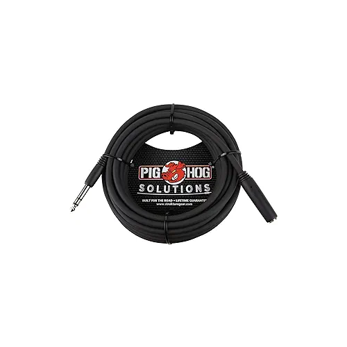 Pig Hog PHX14-25 1/4" TRSF to 1/4" TRSM Headphone Extension Cable, 25 Feet