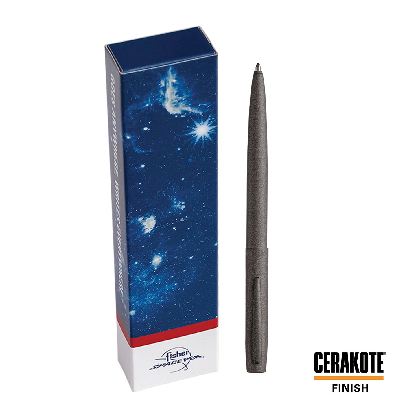 Fisher Space Pen Cerakote M4H Cap-O-Matic Series Pen ? Retractable Ballpoint Pen + Cerakote Polymer-Coating Offers Durability, Hardness & Scratch-, Corrosion-, Heat- & Chemical-Resistance - Tungsten