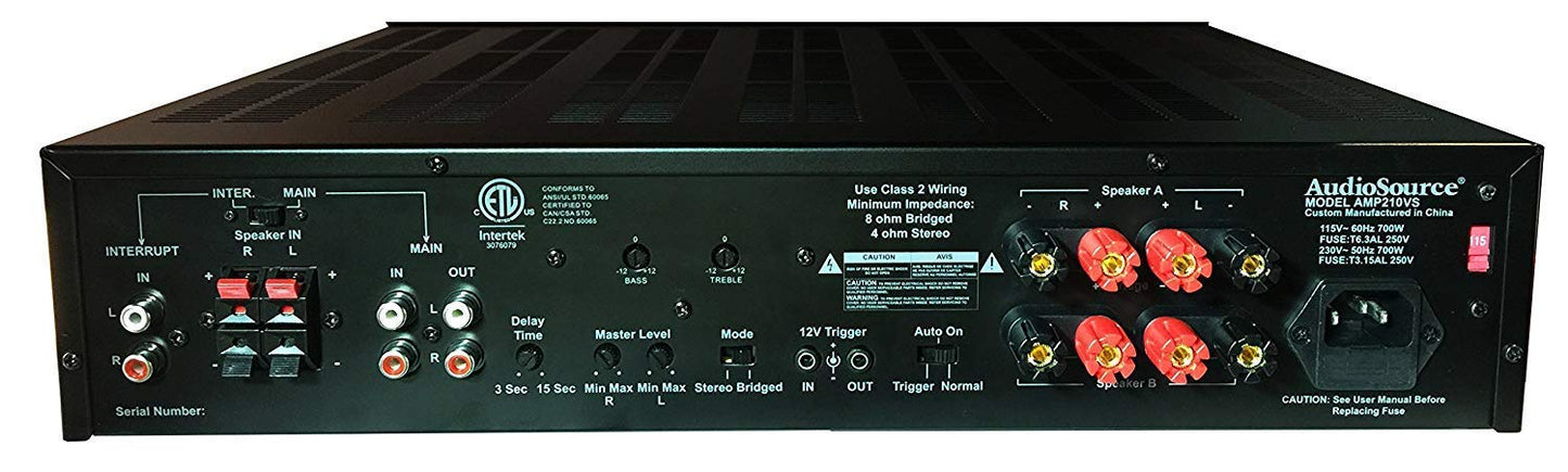 AudioSource Analog Amplifier, Stereo Power A Amplifier AMP210VS for Home Sound Systems (Renewed)