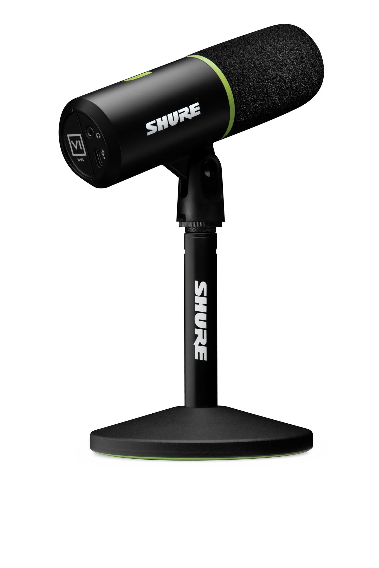 Shure MV6 Gaming Microphone, Dynamic USB PC Mic for Gaming & Streaming - Desktop Stand, Background Noise Cancellation, Tap-to-Mute & 3.5mm Output for Real-Time Headphone Monitoring