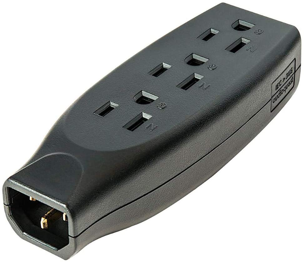 AudioQuest Power Strip Plug, Single (1) IEC Male to Three (3) IEC Female