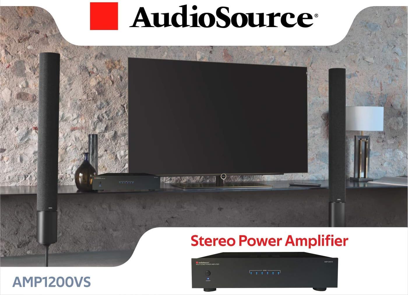 AudioSource Analog Amplifier, Stereo More Versatility A Amplifier AMP1200VS for Home Sound Systems (Renewed)