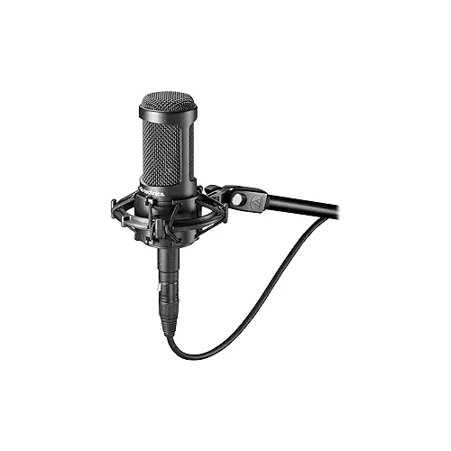 Audio-Technica AT2035 Cardioid Condenser Microphone, Perfect for Studio, Podcasting & Streaming, XLR Output, Includes Custom Shock Mount, Black