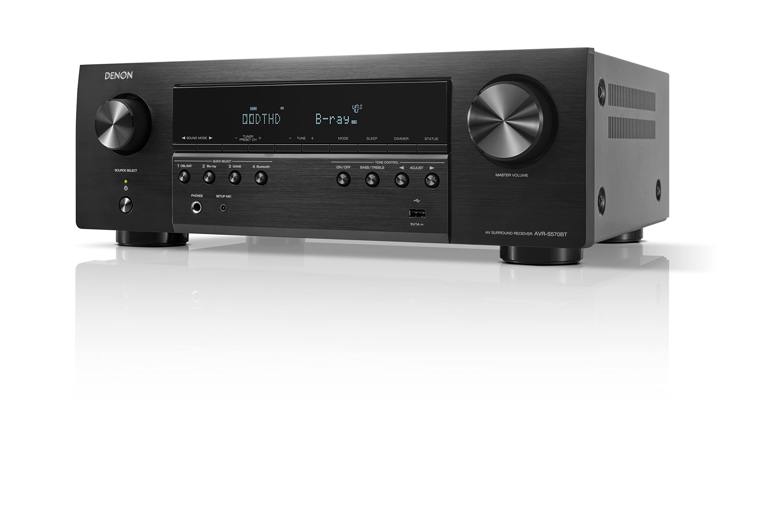 Denon AVR-S570BT 5.2 Channel Home Theater Receiver (Open Box)