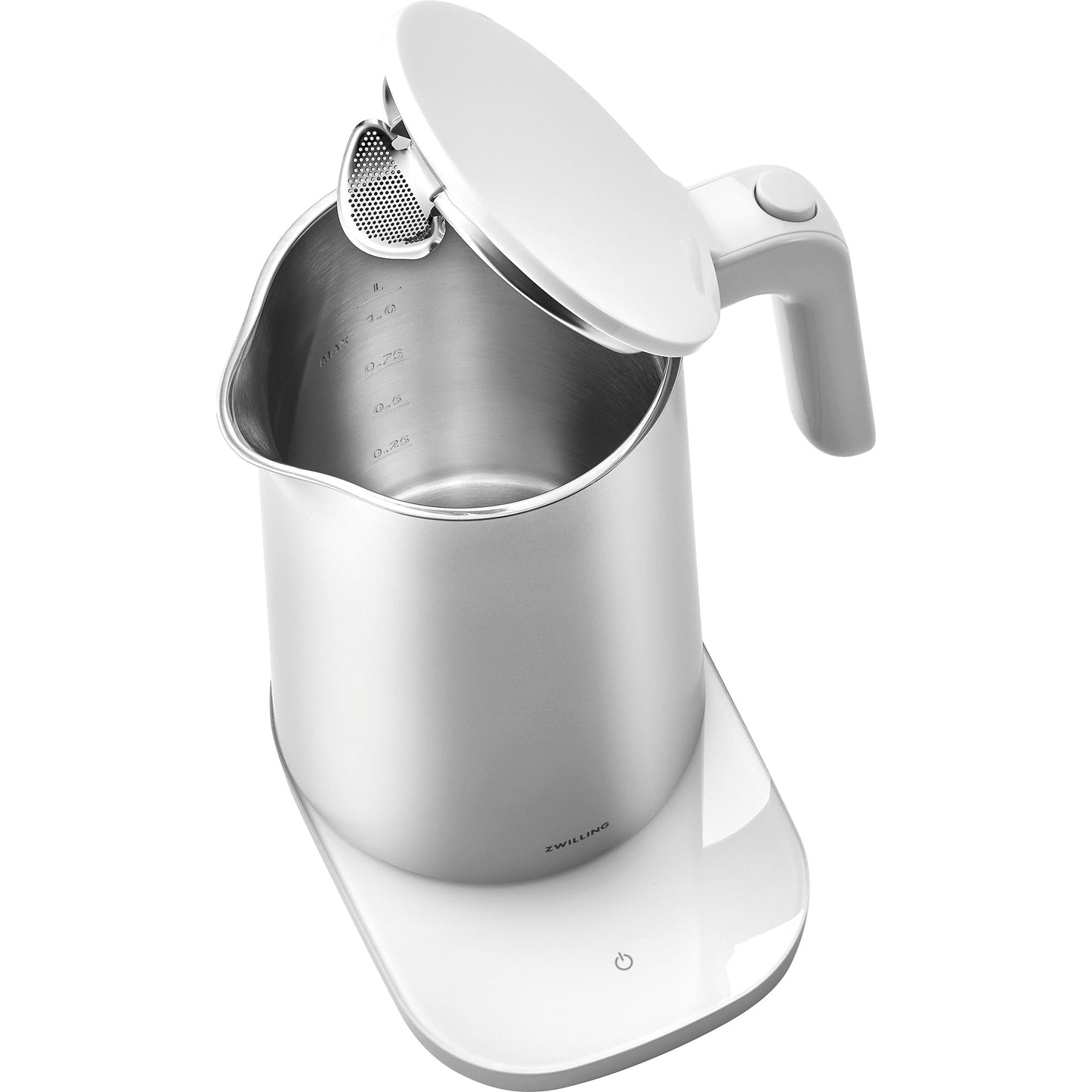 ZWILLING Enfinigy Cool Touch 1-Liter Electric Kettle Pro, Cordless Tea Kettle & Hot Water - Silver