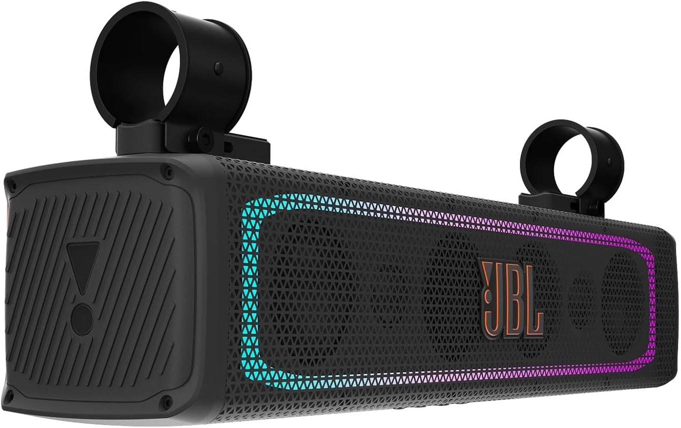 JBL RallyBar - 21" Bluetooth Universal Outdoor Vehicle Soundbar with Built-in 150w RMS Amplifier, LED Lights, IP66 Water & Dust Resistant, Black