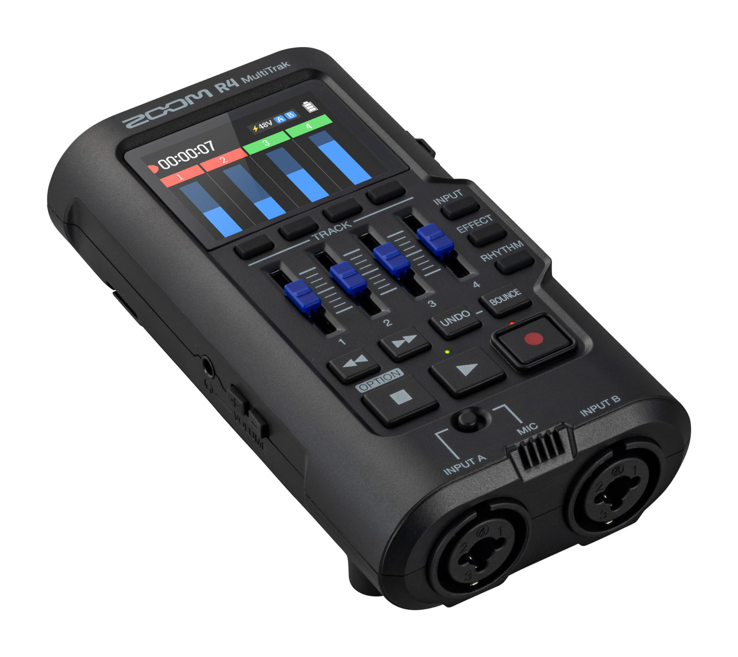 Zoom R4 MultiTrak 32-Bit Float Recorder with Stereo Bouncing, 2 XLR/Combo Inputs, Built-In Microphone, Effects, Rhythms, Battery Powered, and Audio Interface