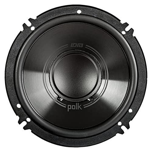 Polk Audio DB6502 DB+ Series Component Speaker System for Car & Marine - 6.5" 2-Way Speaker, 4-Ohm Impedance, 35-23kHz Frequency Response, Polypropylene Woofer Cone & Separate Silk Dome Tweeter