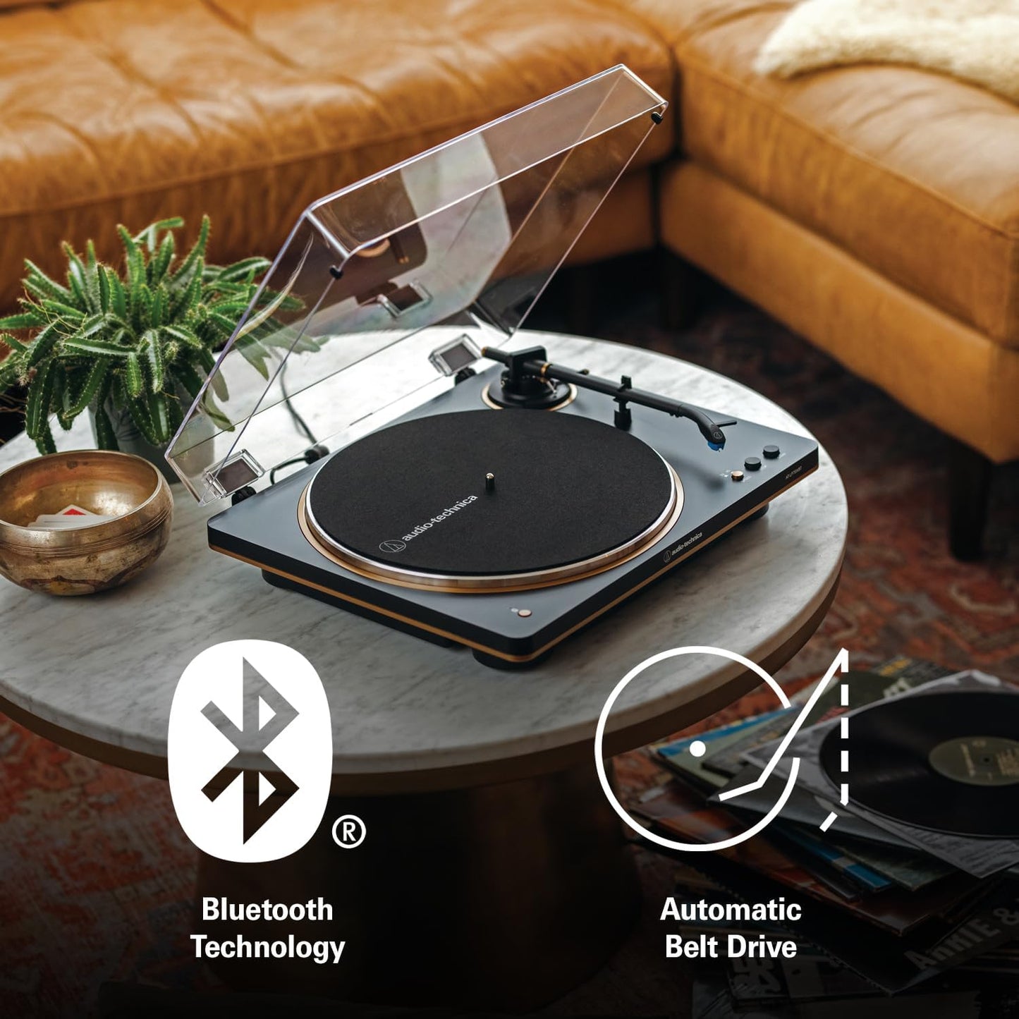 Audio-Technica AT-LP70XBT-BS Wireless Turntable (Black/Silver)