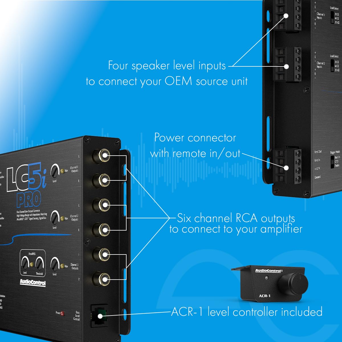 AudioControl LC5iPRO 5-Channel Line Output Converter with AccuBASS