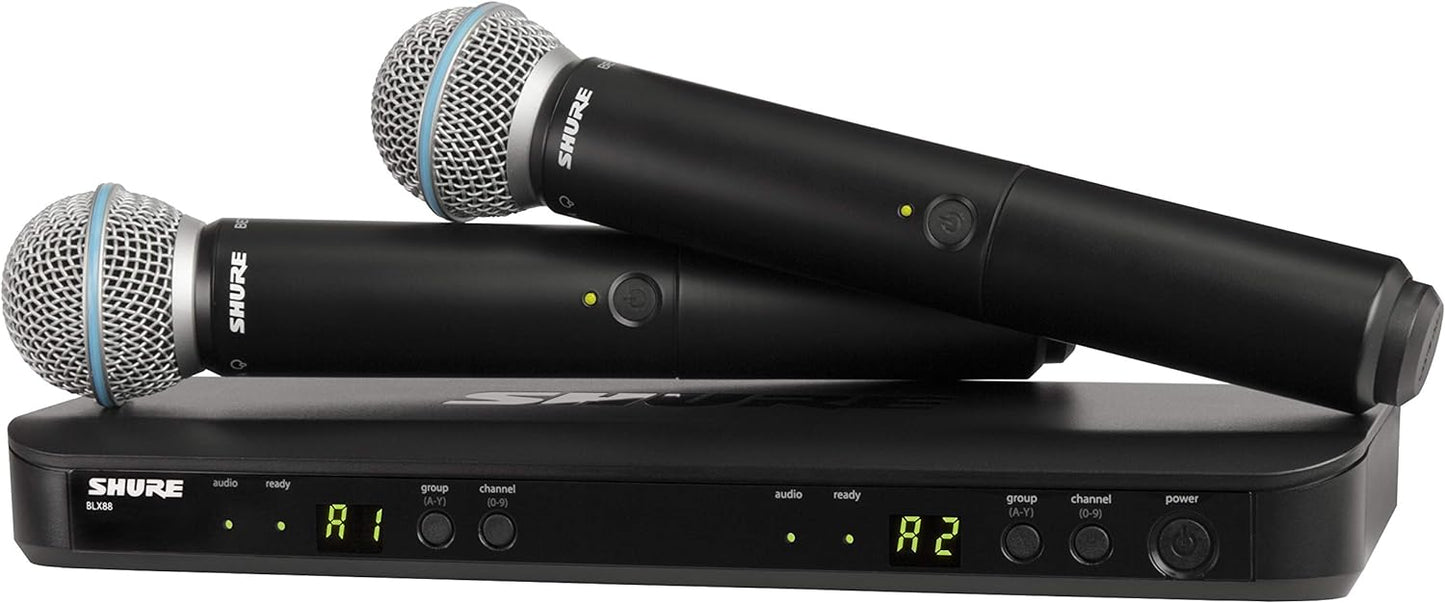 Shure BLX288/B58-H10 Dual-Channel Wireless Handheld Microphone System with Beta 58A Capsules