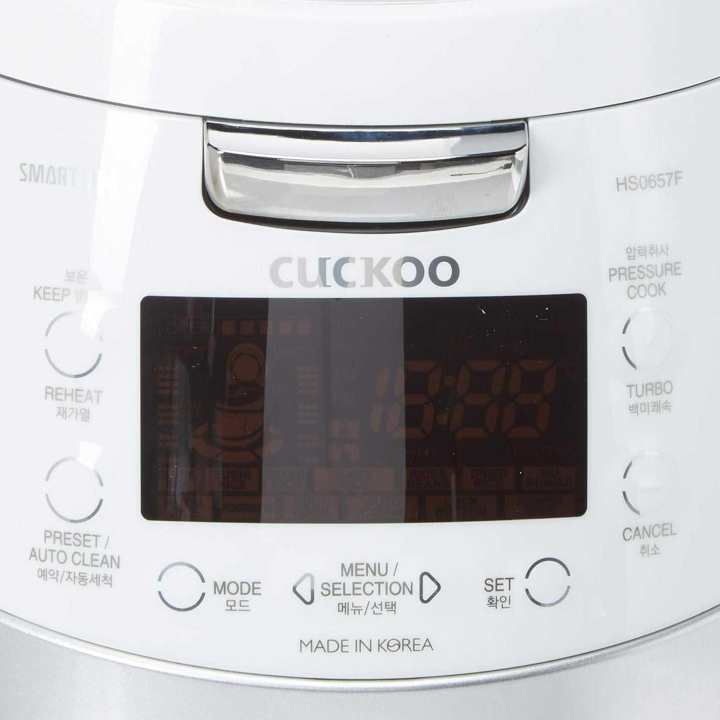 Cuckoo CRP-HS0657F Induction Heating Pressure Rice Cooker 18 Built-In Programs (White/Silver)