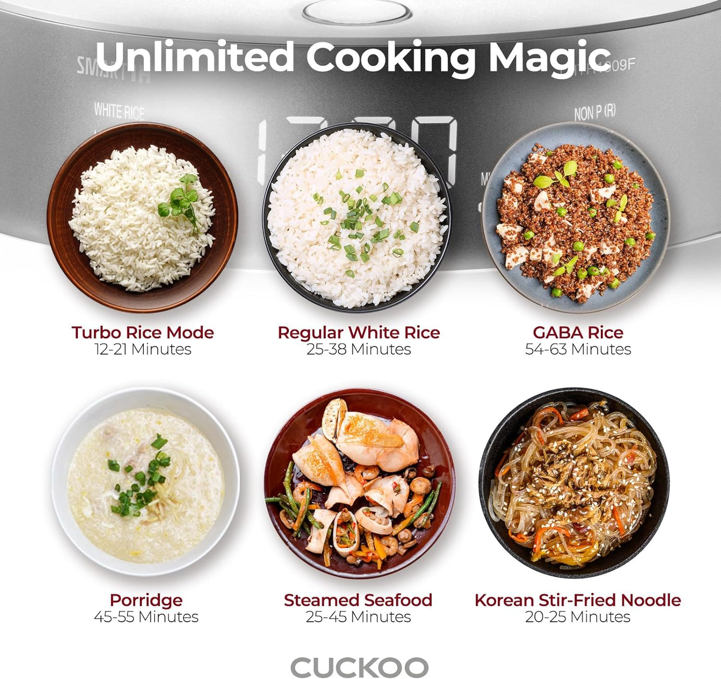 Cuckoo CRP-LHTR0609FW Small Stainless Steel Rice Cooker with Induction Heating Dual Pressure & 16+ Menu Options (White)