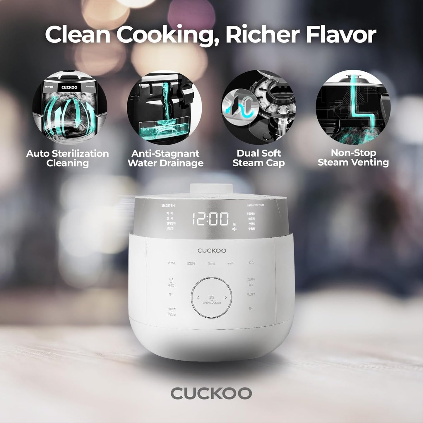 Cuckoo CRP-LHTR0609FW Small Stainless Steel Rice Cooker with Induction Heating Dual Pressure & 16+ Menu Options (White)