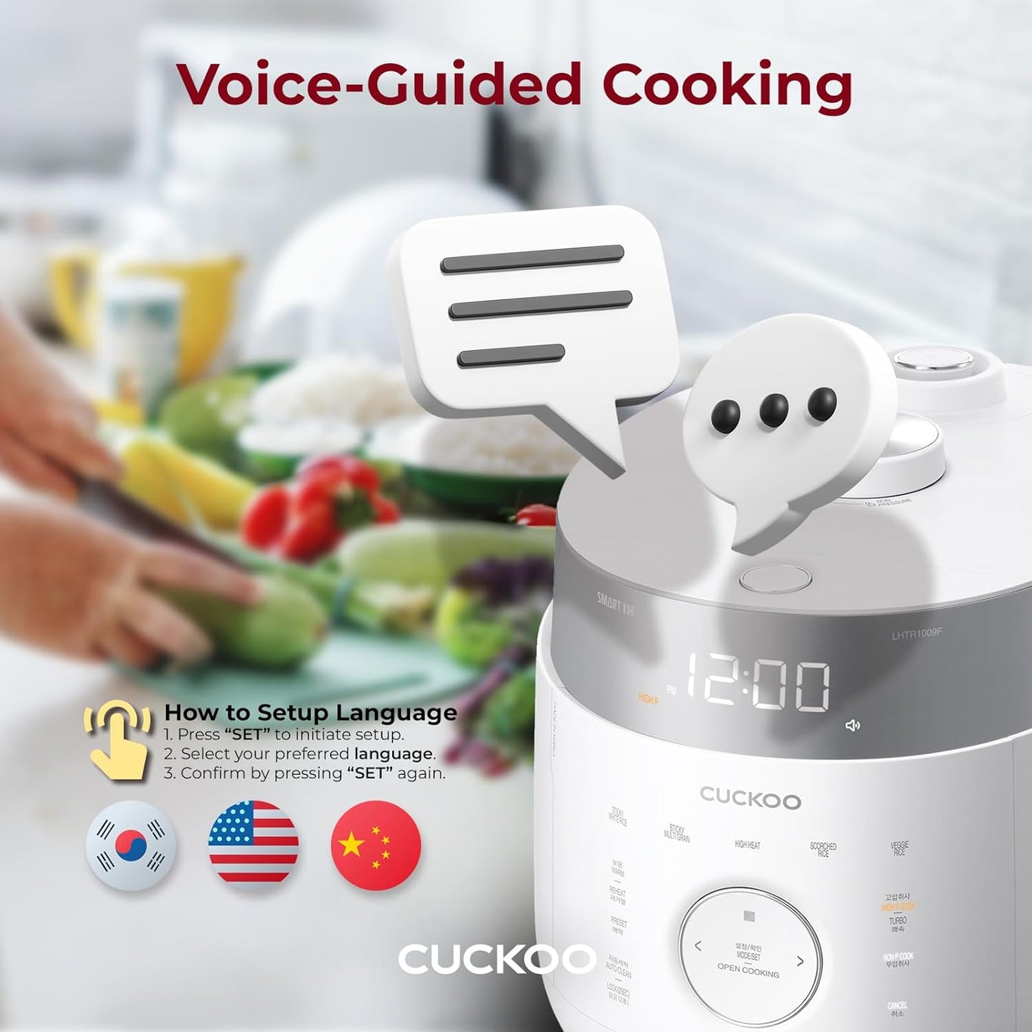 Cuckoo CRP-LHTR0609FW Small Stainless Steel Rice Cooker with Induction Heating Dual Pressure & 16+ Menu Options (White)