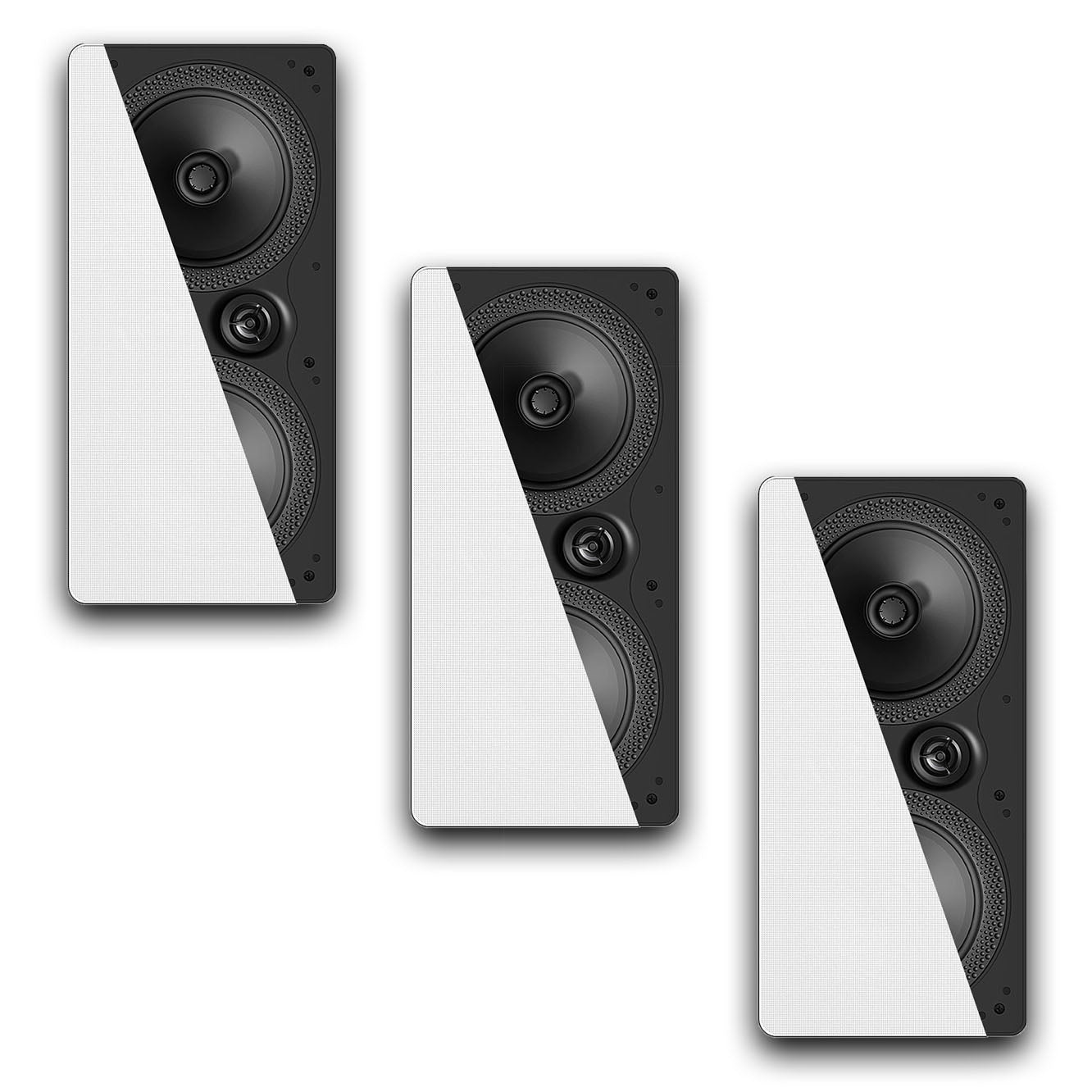 Definitive Technology DI 5.5LCR Disappearing In-Wall Series Dual 5.25" L/C/R Loudspeakers | 3 Speakers | White, Paintable Magnetic Grille | Perfect for Residential or Commercial | 1 Set of 3 Speaker -  - electronicsexpo.com