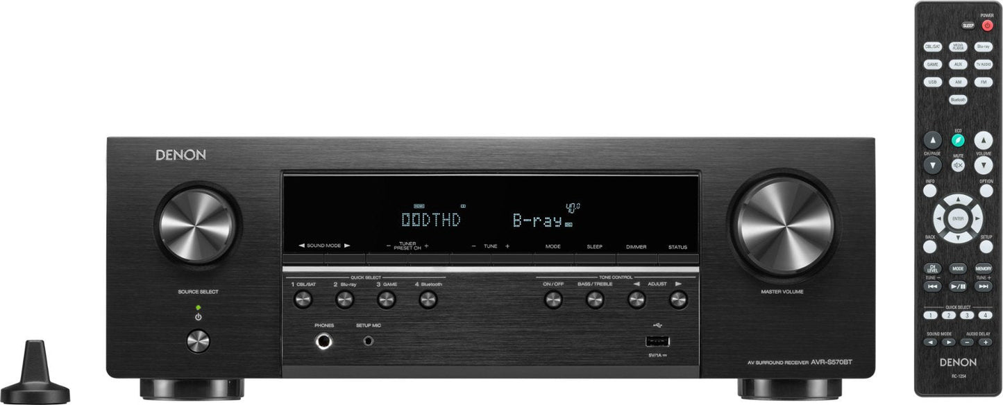 Denon AVR-S570BT 5.2 Channel Home Theater Receiver (Open Box)