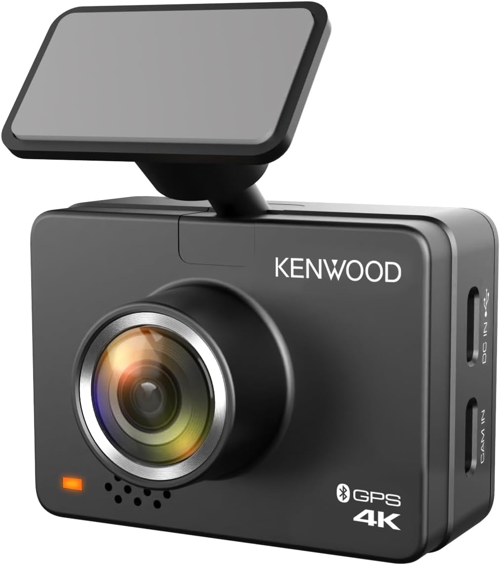 Kenwood DRV-A610WDP Compact 4K HD Dash Camera with 2" Display, Wi-Fi, and GPS