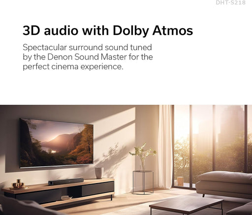 Denon DHT-S218 2.1-Channel Dolby Atmos Soundbar