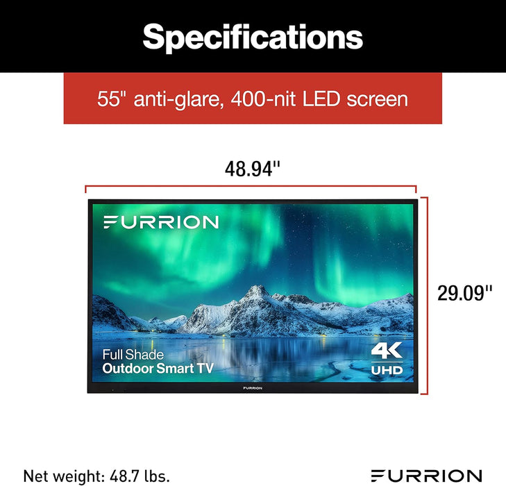 Furrion Aurora FDUF55CSA 55" Full-Shade Outdoor Smart 4K LED UHD TV with HDR