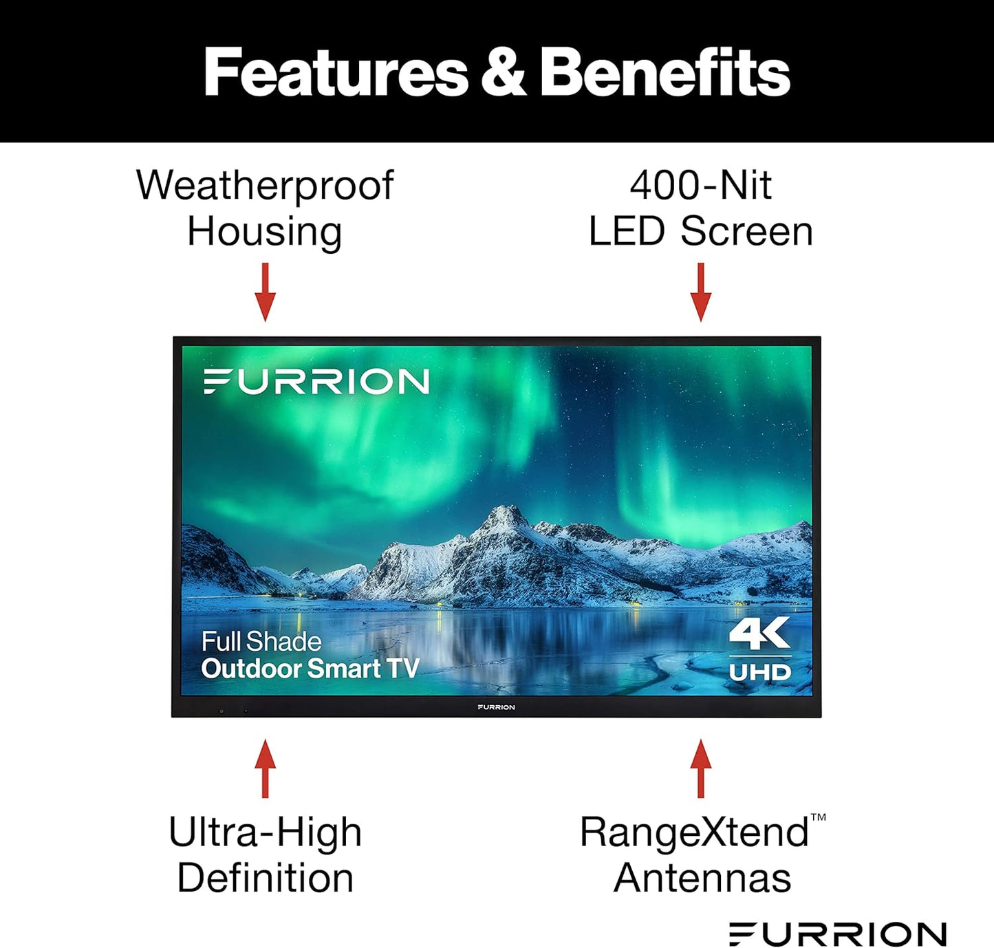 Furrion Aurora FDUF55CSA 55" Full-Shade Outdoor Smart 4K LED UHD TV with HDR