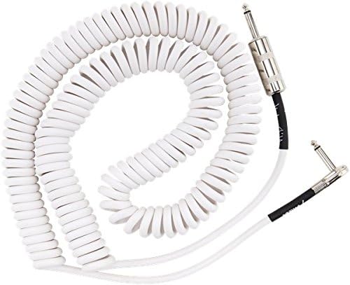 Fender Hendrix Voodoo Child Coiled Instrument Cable, with Limited, Straight/Angle (White/30ft)