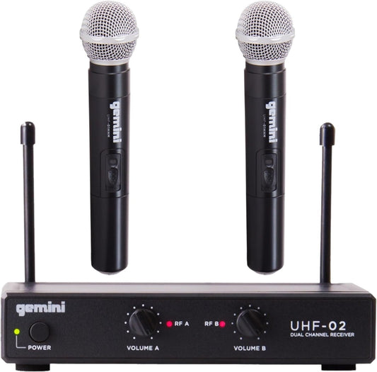 Gemini UHF-02M S12 Dual Wireless Handheld Microphone System