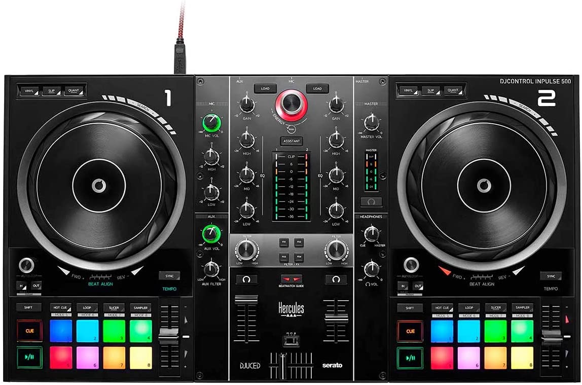 Hercules DJControl Inpulse 500 2-Deck USB DJ Controller for Serato DJ and DJUCED (Open Box)