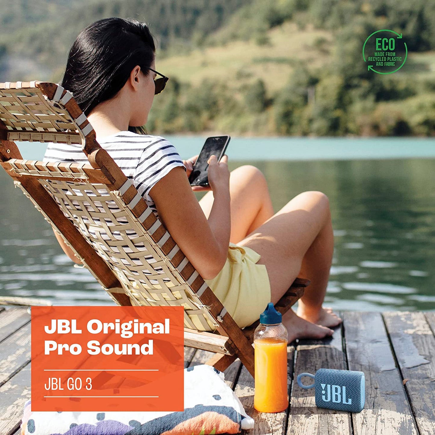 JBL Go 3 Eco Portable Waterproof Bluetooth Speaker