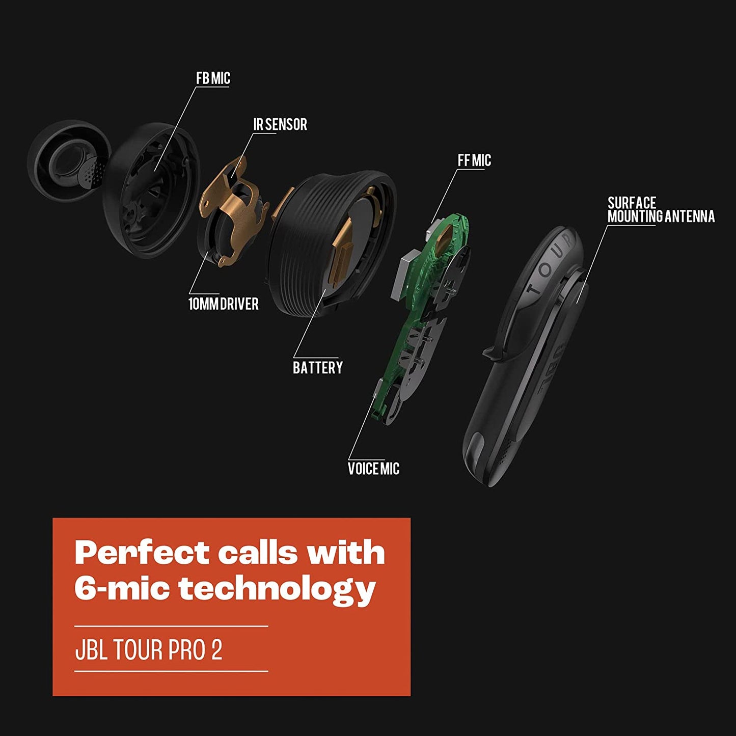 JBL Tour Pro 2 Noise-Canceling True Wireless In-Ear Earbuds with Smart Case