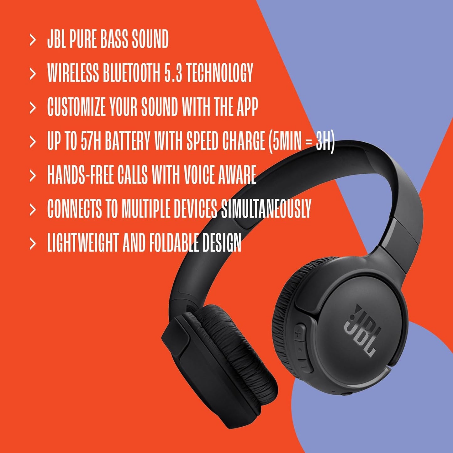 JBL Tune 520BT Wireless On-Ear Headphones