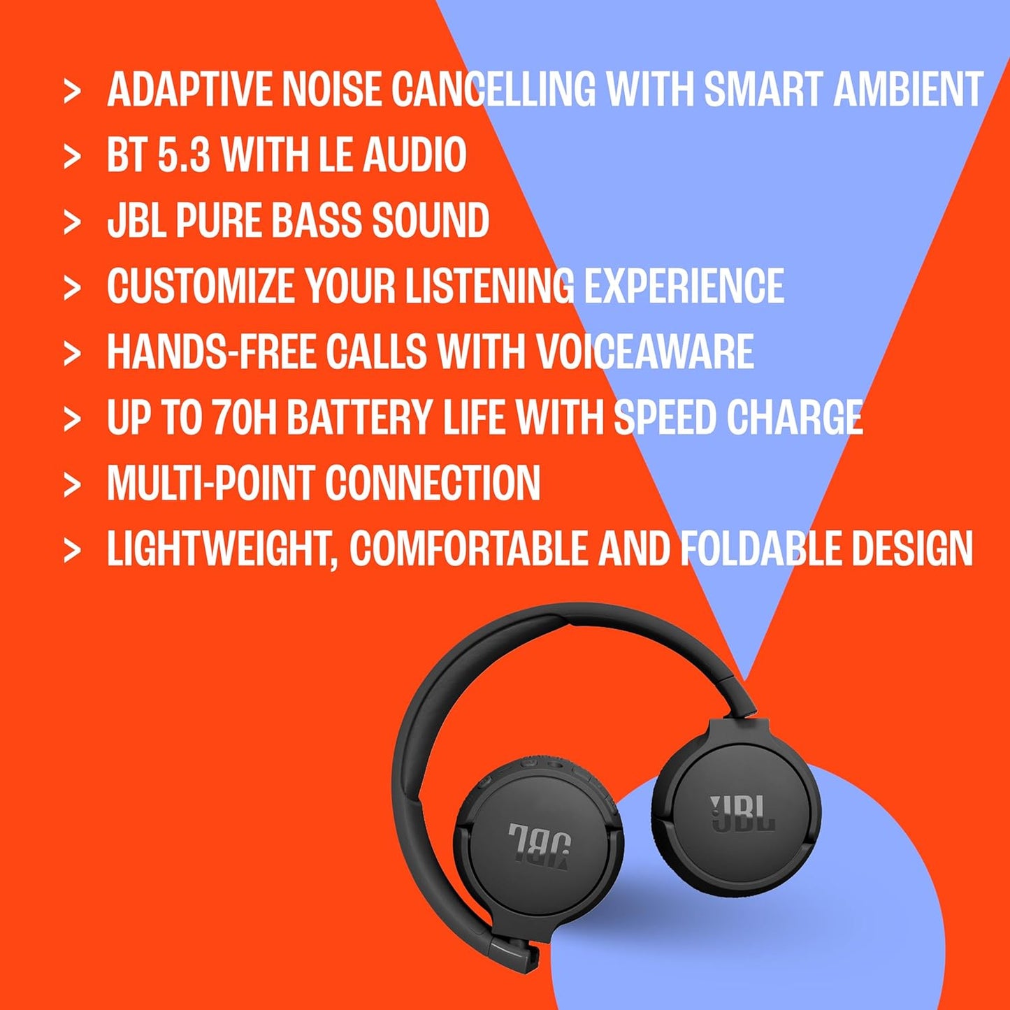 JBL Tune 670NC On-Ear Noise Cancelling Headphones