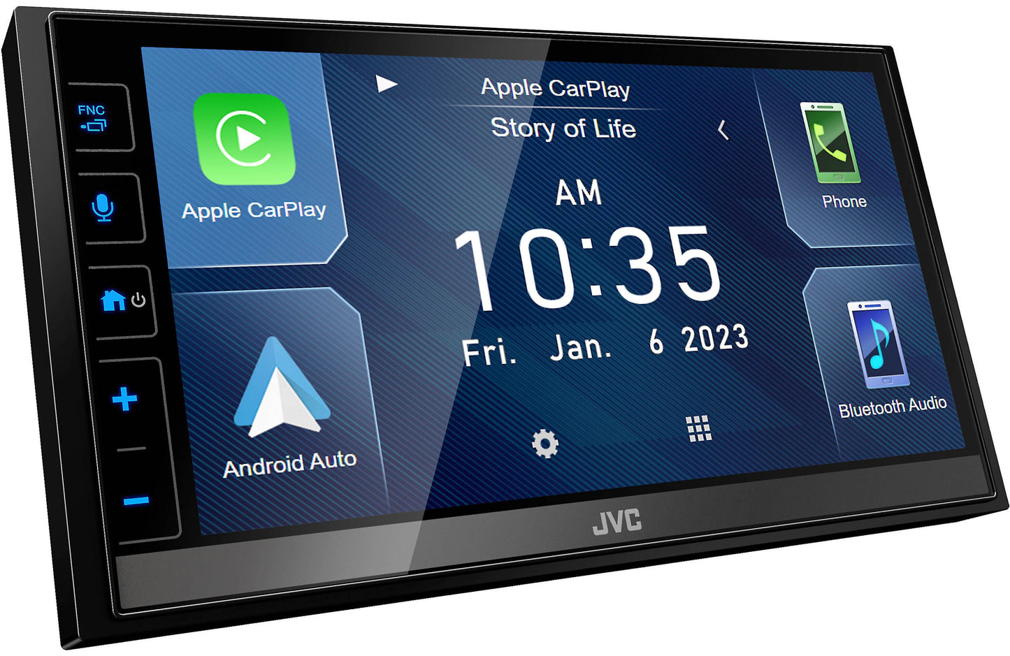 JVC KW-M780BT Apple CarPlay Android Auto Digital Media Player, Double-DIN, 6.8" LCD Touchscreen