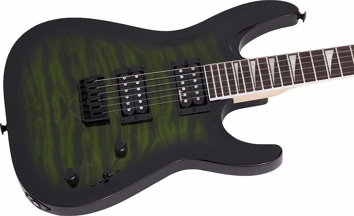 Jackson JS Series Dinky Arch Top JS32Q DKA HT 6-String Electric Guitar with Amaranth Fingerboard (Right-Handed, Transparent Green Burst)