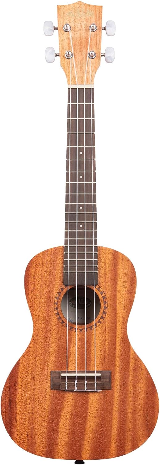 Kala Brand Music 15C Satin Mahogany Concert Ukulele Bundle with Bag, Tuner, Strap, and Strings (Light Mahogany Stain)