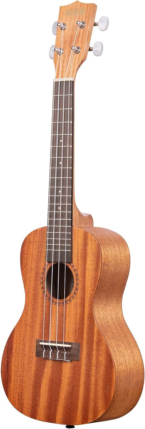 Kala Brand Music 15C Satin Mahogany Concert Ukulele Bundle with Bag, Tuner, Strap, and Strings (Light Mahogany Stain)