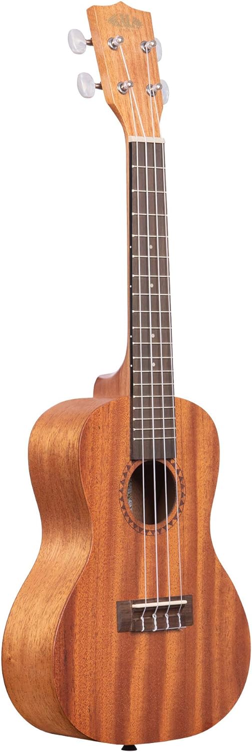 Kala Brand Music 15C Satin Mahogany Concert Ukulele Bundle with Bag, Tuner, Strap, and Strings (Light Mahogany Stain)