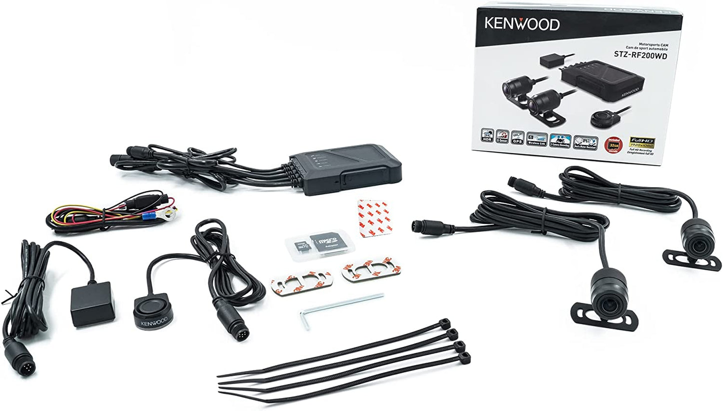 Kenwood STZ-RF200WD Motorsports Two-Camera 1080p Dual Dash Action-Camera System with WiFi, GPS, G-Sensor Loop, 32GB