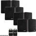 Kicker KB6 2-Way Full Range Indoor Outdoor Speakers (8 Speaker Bundle)