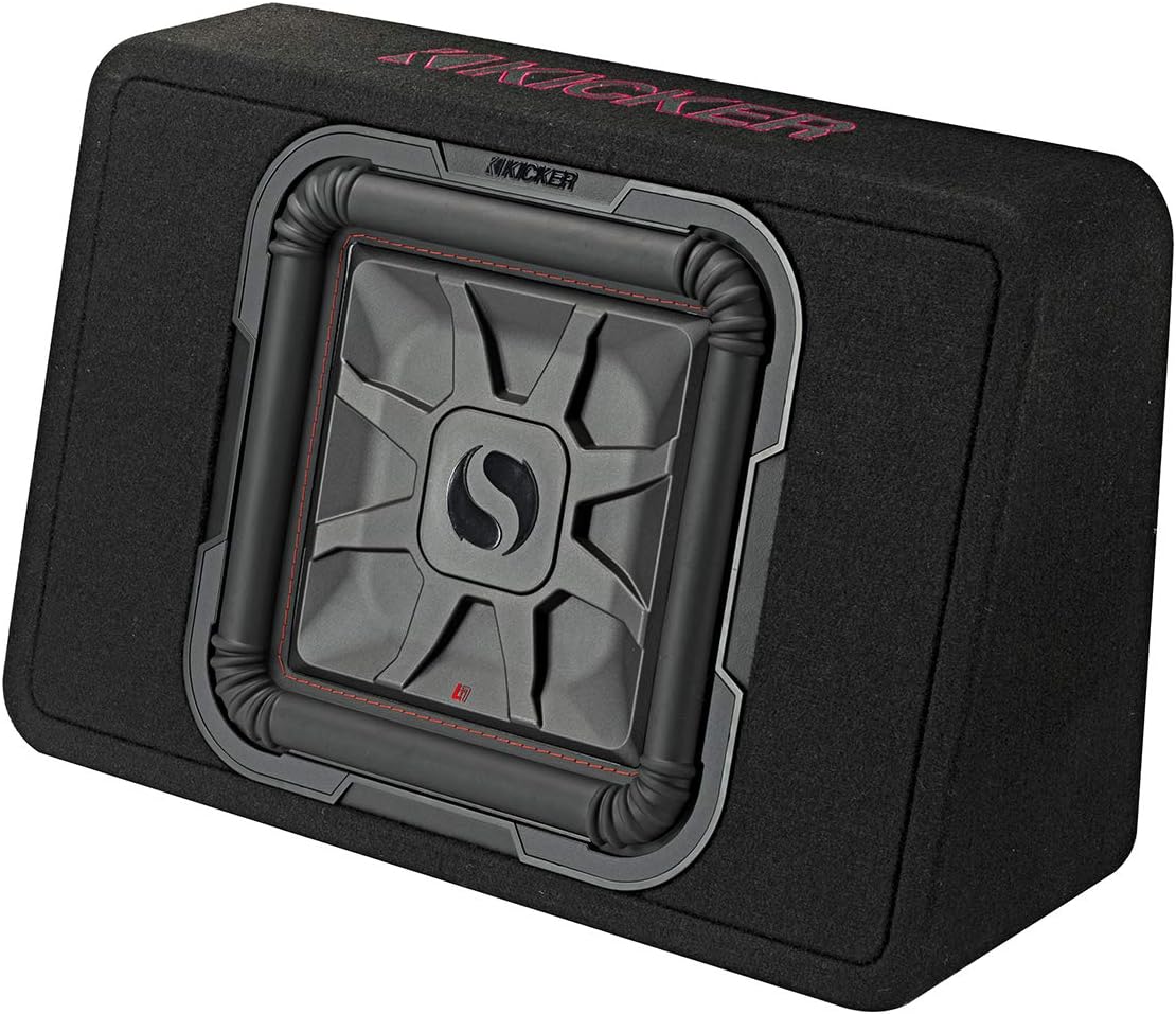 Kicker 46TL7T122 Sealed 2-Ohm Enclosure with Single Square L7T Series 12" Shallow-Mount Subwoofer