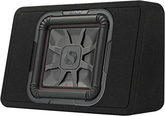 Kicker 46TL7T122 Sealed 2-Ohm Enclosure with Single Square L7T Series 12" Shallow-Mount Subwoofer