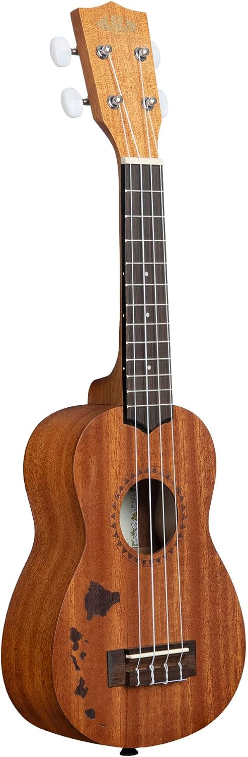 Kala KA-15S-H1 Satin Mahogany Ukulele with Hawaiian Island Laser Etching