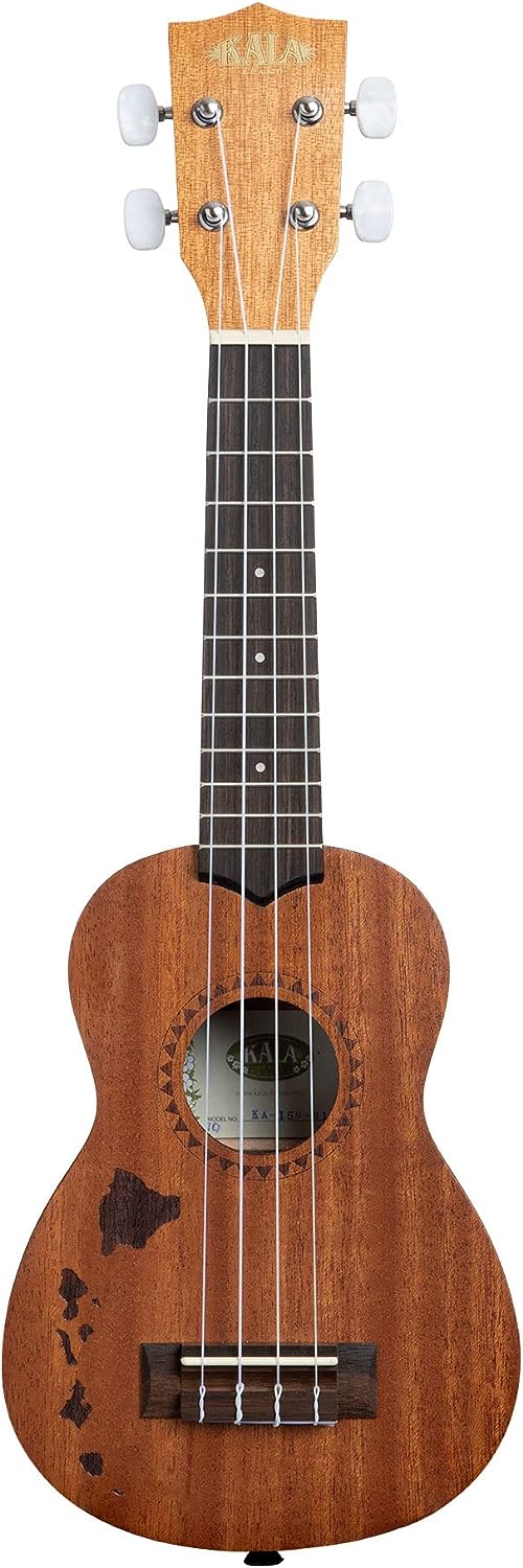 Kala KA-15S-H1 Satin Mahogany Ukulele with Hawaiian Island Laser Etching