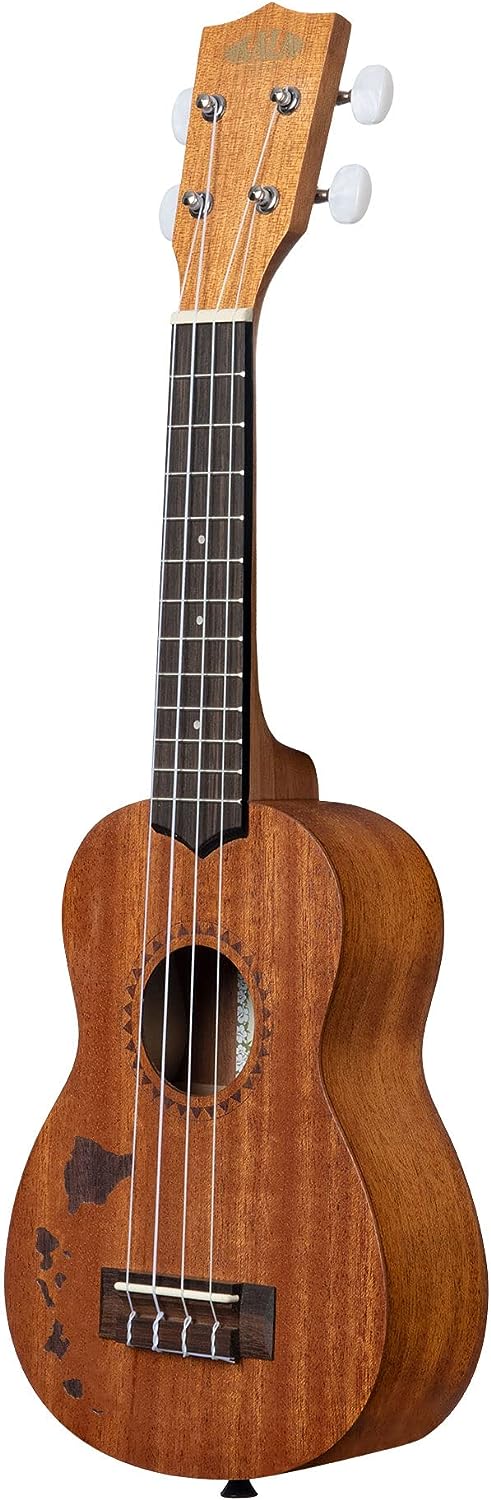 Kala KA-15S-H1 Satin Mahogany Ukulele with Hawaiian Island Laser Etching