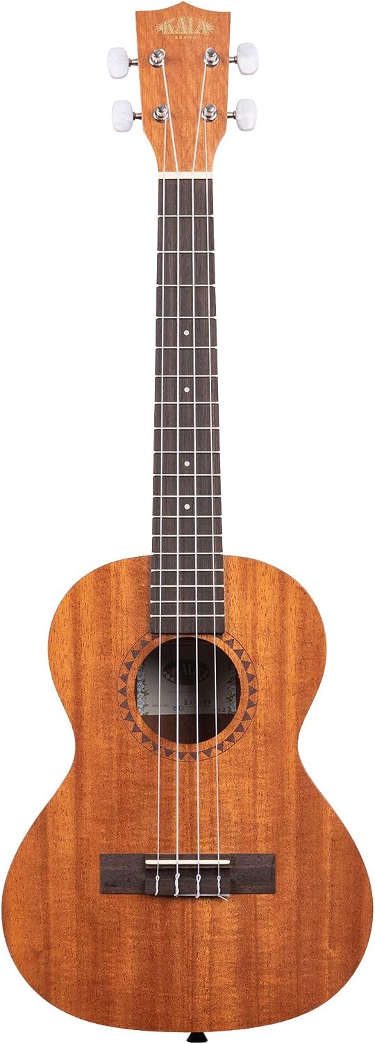 Kala KA-15 Satin Mahogany Tenor Ukulele Bundle with Gig Bag, Tuner, Strap, and Aquila Strings 