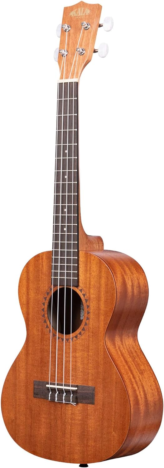 Kala KA-15 Satin Mahogany Tenor Ukulele Bundle with Gig Bag, Tuner, Strap, and Aquila Strings 