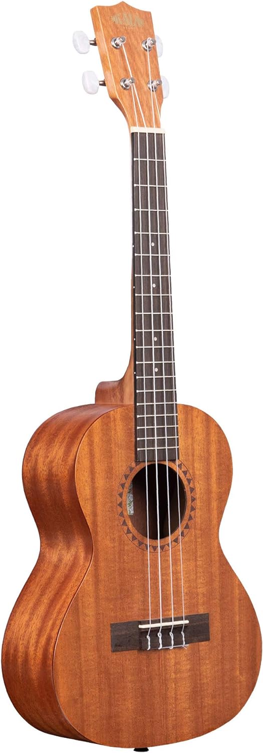 Kala KA-15 Satin Mahogany Tenor Ukulele Bundle with Gig Bag, Tuner, Strap, and Aquila Strings 