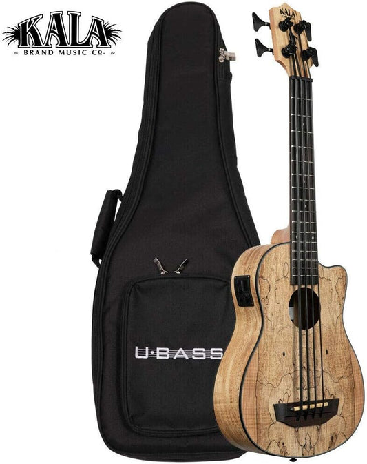 Kala U-Bass Spalted Maple Acoustic-Electric Bass Guitar (Natural)