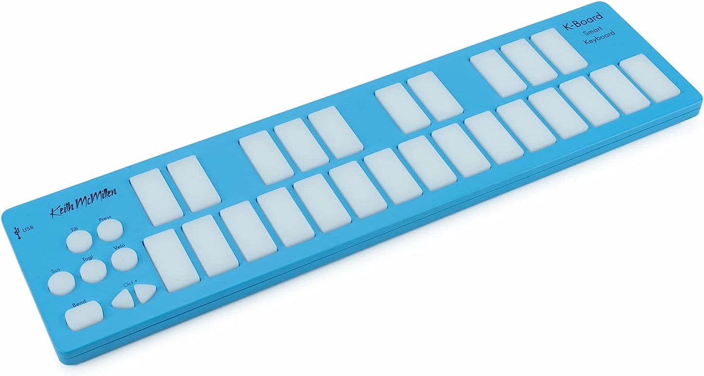 Keith McMillen Instruments K-Board-C | Colorful 25 Key USB MPE MIDI Keyboard Controller with USB-C (Aqua)